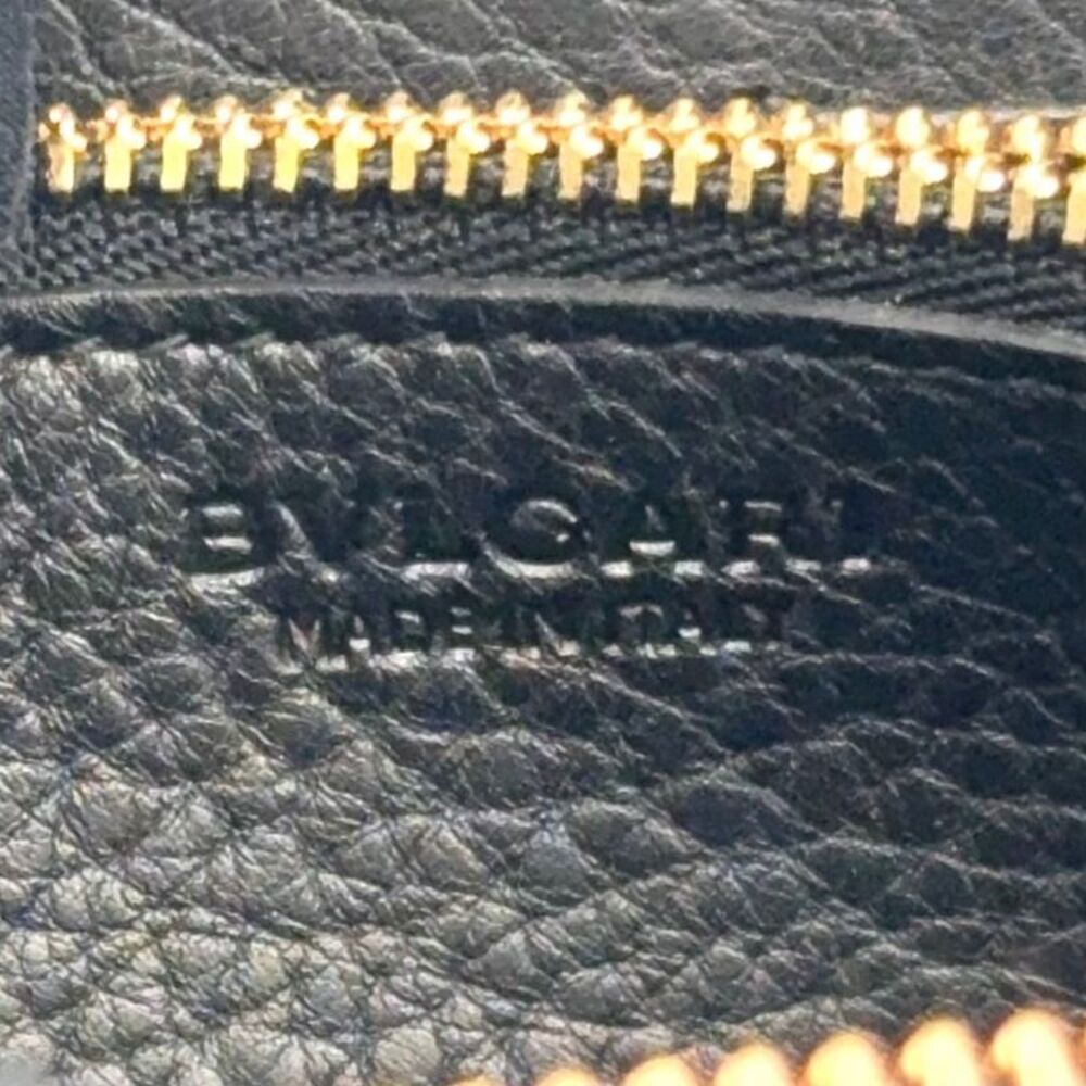 BVLGARI Leather Long Wallet Black Gold - Picture 5 of 10